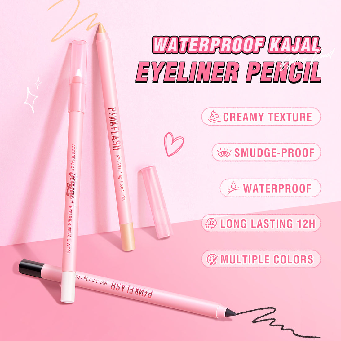 Waterproof Kajal Eyeliner Pencil